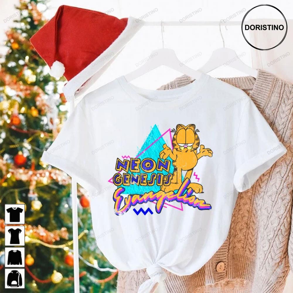 Garfield Neon Genesis Evangelion Vintage Awesome Shirts